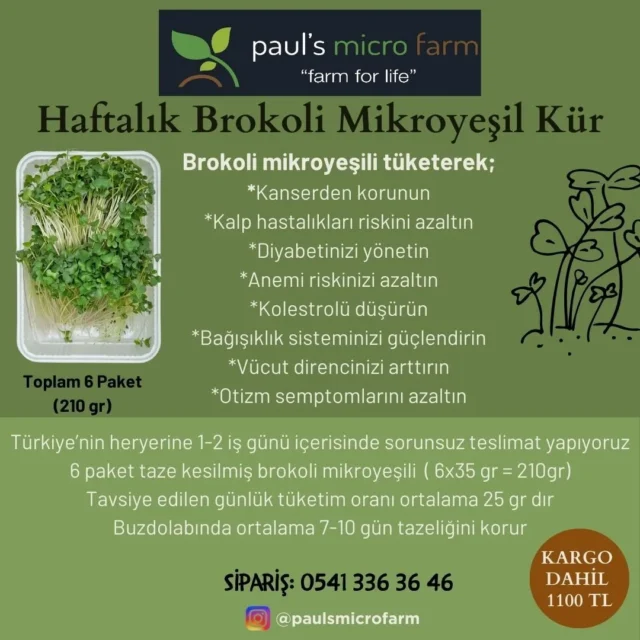 Paket toplamda 6x35 gr= 210 gr  mikro yeşil içerir. 1-2 kişinin haftalık tüketimine yetecek kadar hesaplanmıştır. Ürünler sipariş üzerine taze kesilerek paketlenir ve  size ulaşır. Buzdolabında 7-10 güne kadar tazeliğini korur.Fiyat: Kargo dahil 1100 TL#mikroyeşil #microgreen #filiz #sprout #sağlıklıbeslenme #healthyliving #vitamin #mineral #sulphoraphane #sulforafan #aminoacid #aminoasit #antioksidan #antioxidants #carotenoids #karotenoid #vegan #veganfood #yerel #local #bodrum#chefs #chef #cheflife #food #cooking #gurme
